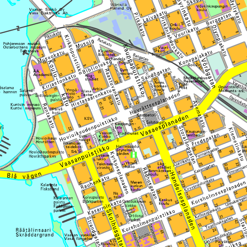 Tutustu 32+ imagen vaasan kaupunginosat kartta