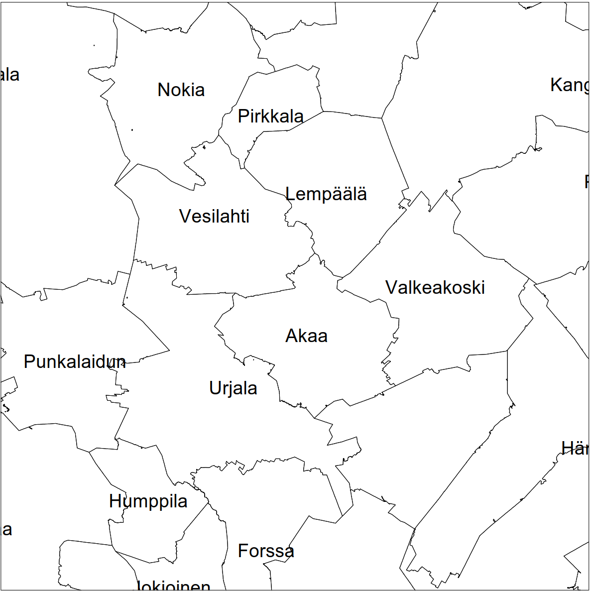 Hallinnolliset aluejaot (vektori) | Maanmittauslaitos